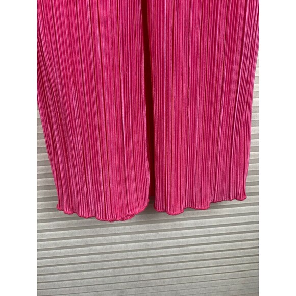 Fashion Nova 2pc Pants Top Sz S Pink Ribbed Long Sleeve Button Down V-Neck Sheer - Picture 10 of 16